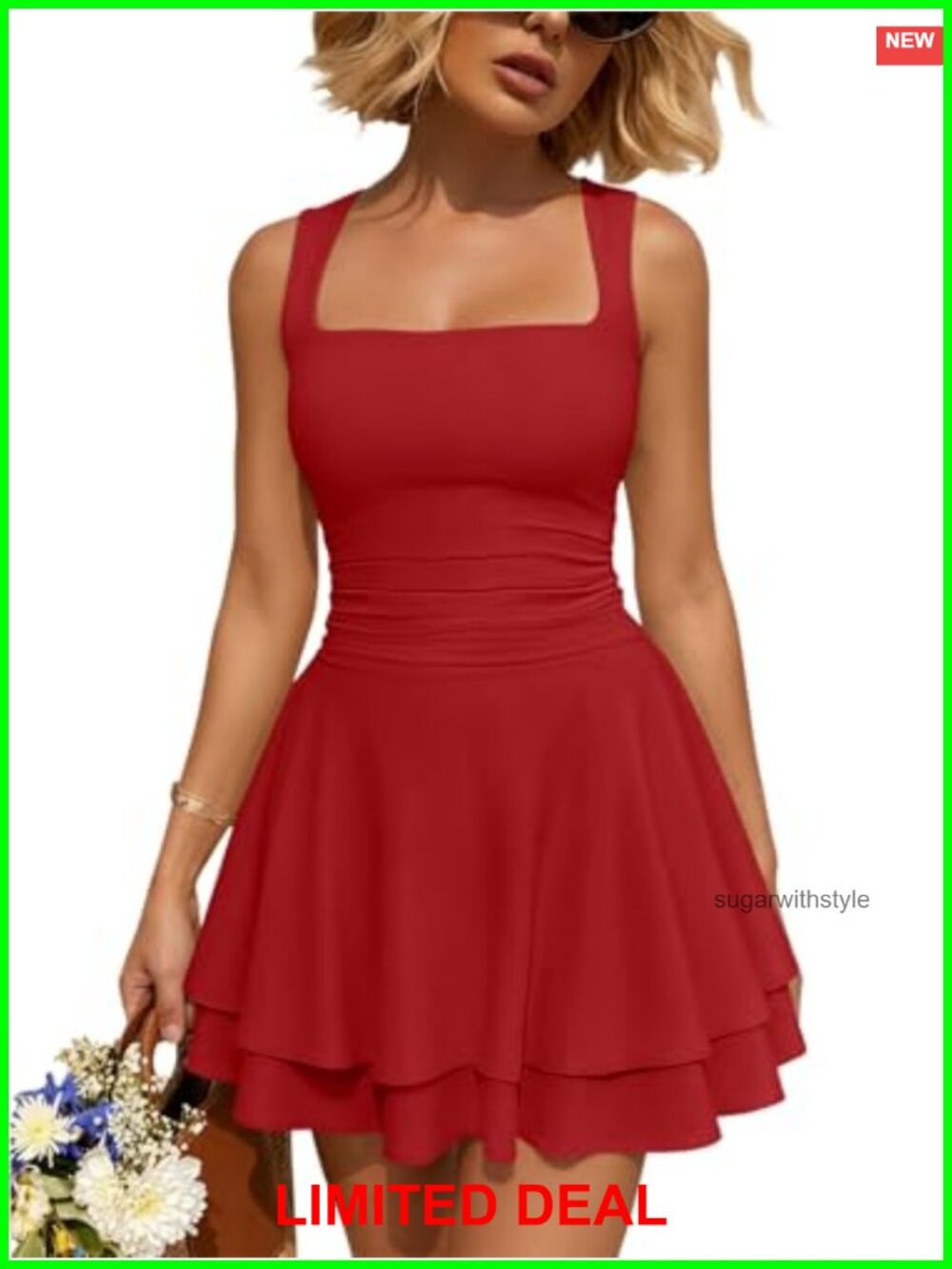 Sleeveless Mini Dress A-Line Ruching Summer Party Casual